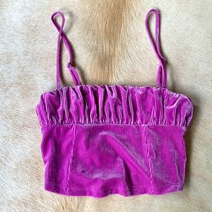 URBAN OUTFITTERS Pink CORDUROY Cami CROPPED TANK TOP